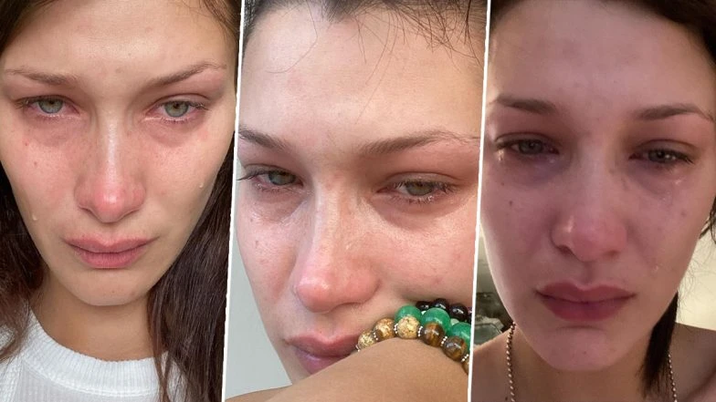 En 2021, la mannequin Bella Hadid poste plusieurs photos d’elle en pleurs sur son compte Instagram.