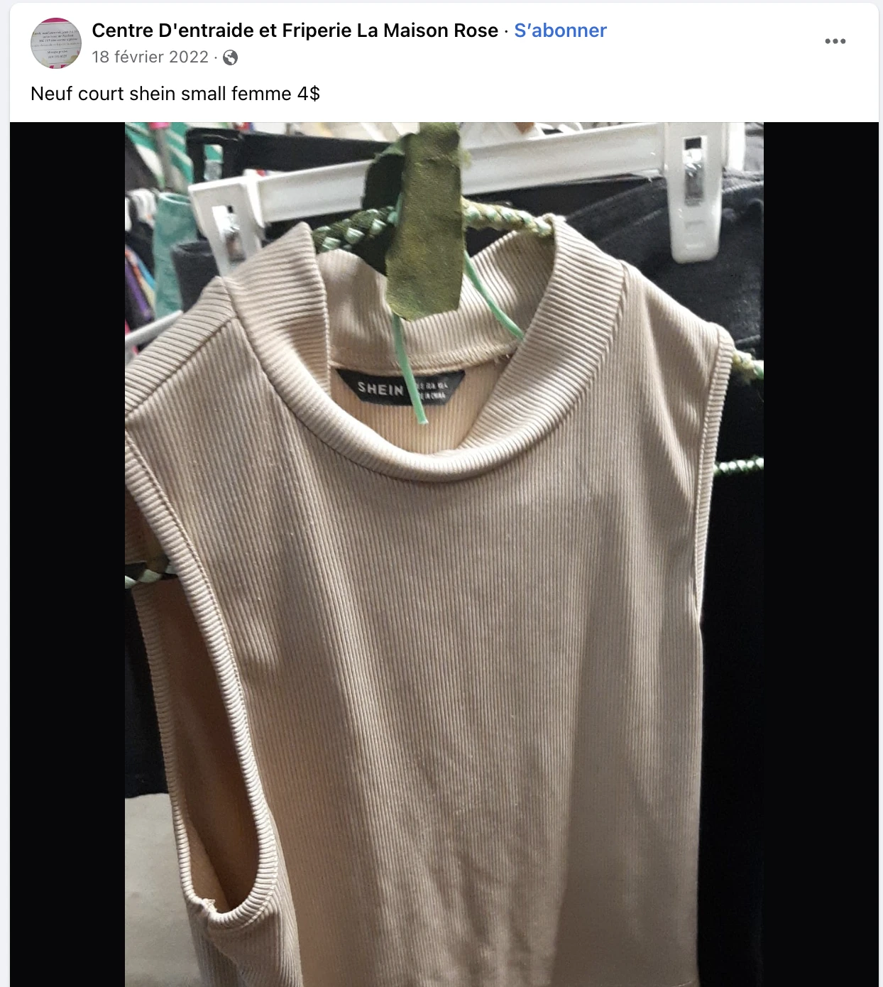 La page Facebook de la friperie La Maison rose regorge de produits Shein.