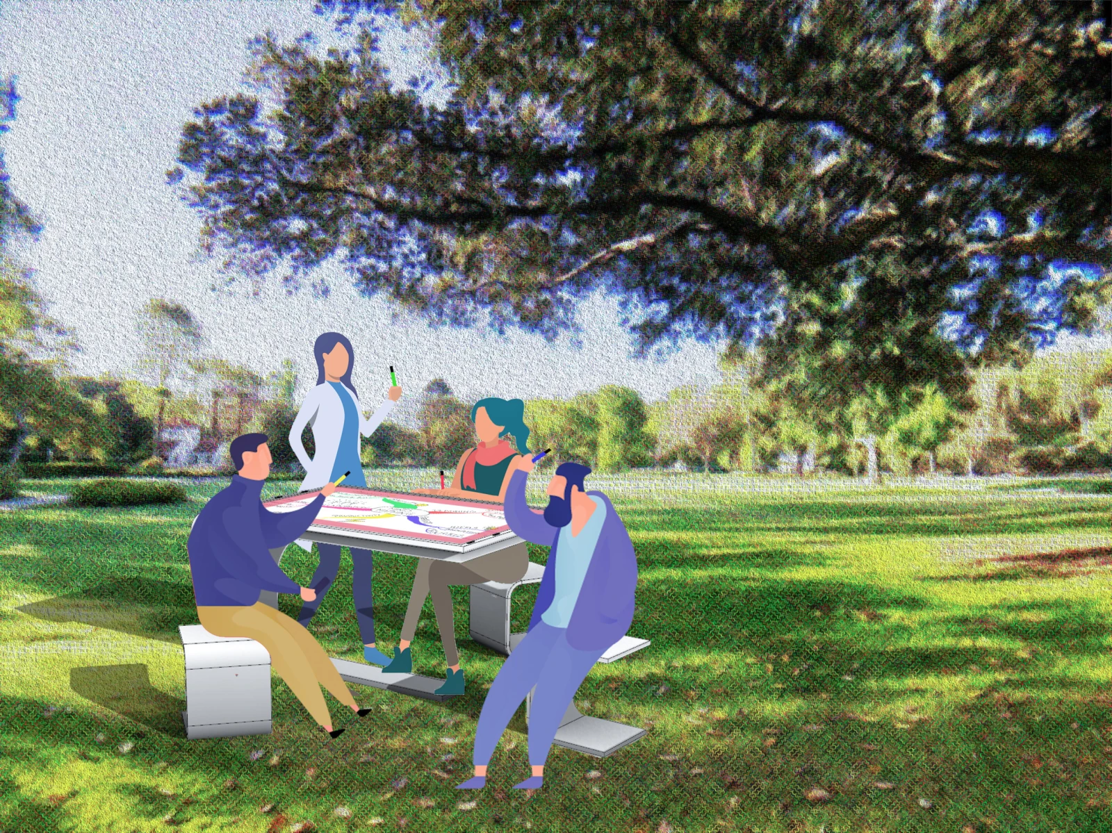 Un écran tactile pour vos piques-niques ou vos brainstorms. Crédit : Ville de Laval