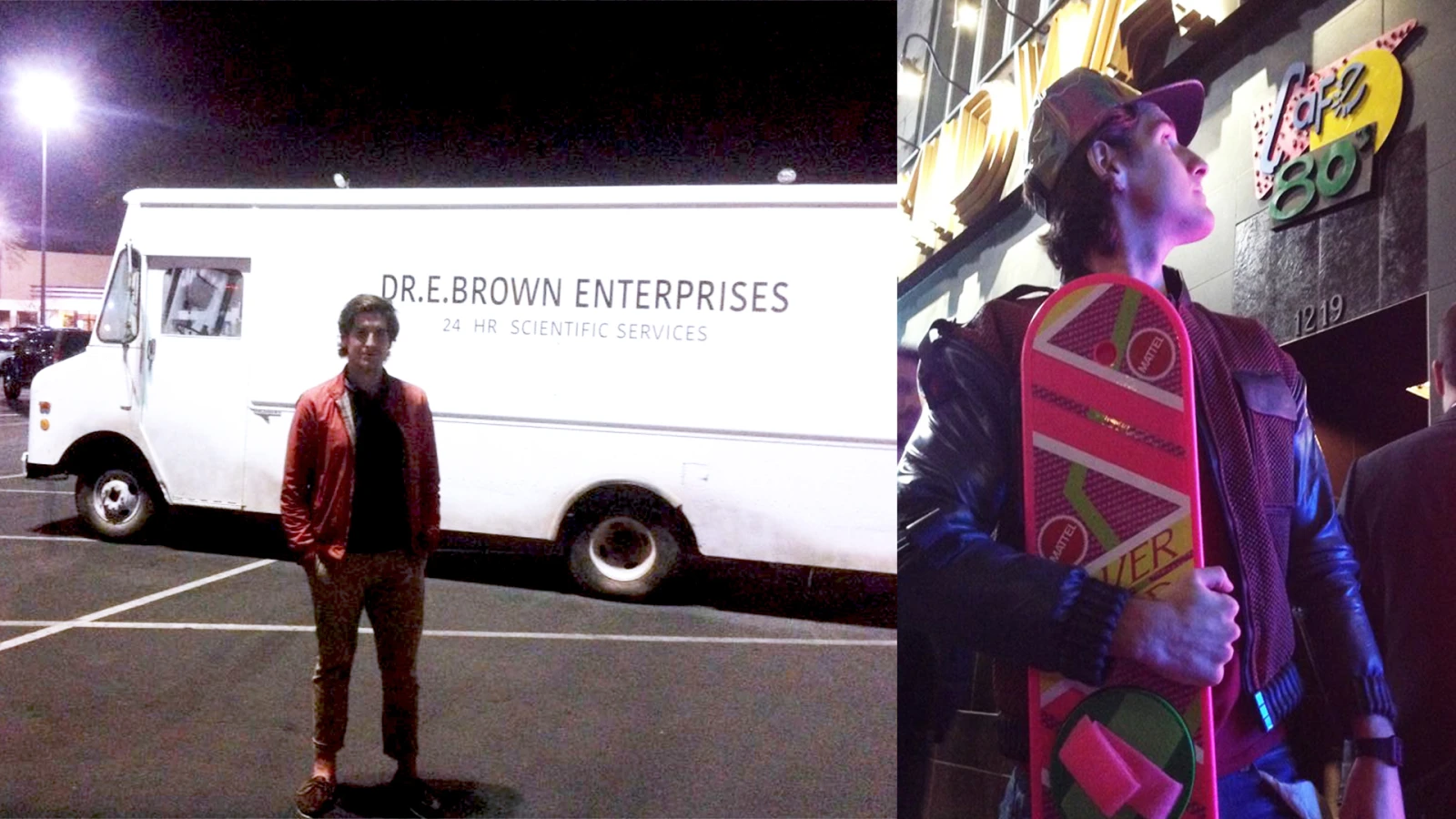 Stationnement où la DeLorean a fait son premier voyage et célébration de la Journée du futur à Montréal (le 21 octobre 2015, duh).