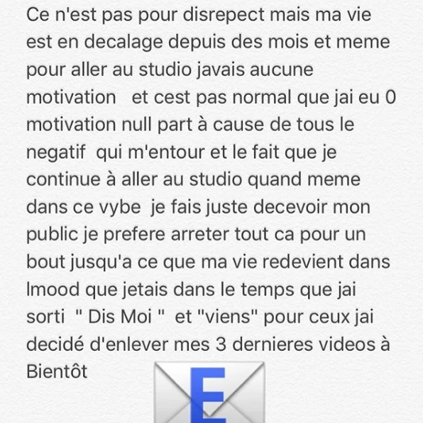 La dernière publication du compte Instagram de Corops (@corops7), datant de ce matin.