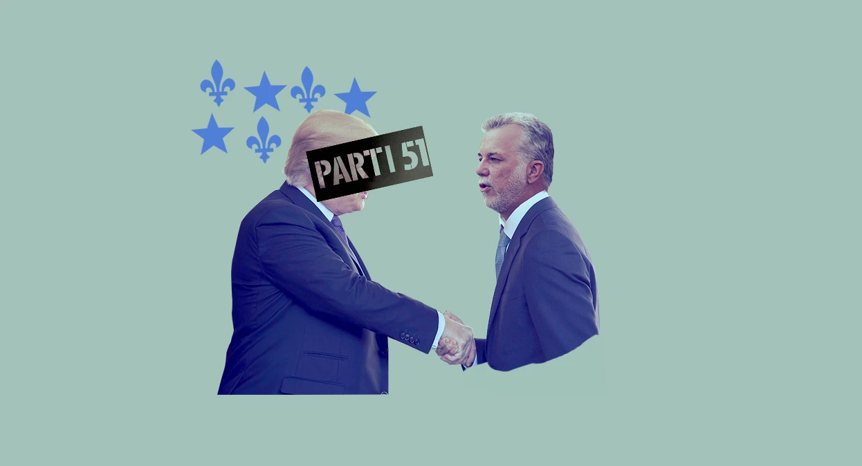 Le Québec, 51e état? En début d’année, un parti politique souhaitant l’annexion du Québec aux États-Unis est revenu d’entre les morts: le Parti 51.   Fondé en 1989, il avait alors présenté des candidats dans 11 circonscriptions provinciales majoritairement anglophones. C’était un peu le contrepoids au mouvement souverainiste: un parti pour ceux qui souhaitaient que le Québec se détache du Canada en vue de rejoindre la Constitution américaine, qui respecte davantage les particularités régionales des États membres.  Jack Daniel’s, Budweiser, pas l’temps d’niaiser.  Sauf que ça n’a pas été un succès retentissant, le Parti récoltant une moyenne d’à peine plus de 1% des votes dans chaque circonscription. Faute de membres, le parti s’est dissous en 1991. Mais voilà que le Parti 51 est de retour. Il n’a pour l’instant qu’un probable candidat en vue des prochaines élections provinciales: son chef, Hans Mercier. Cet avocat de la Beauce croit néanmoins qu’il pourrait mettre en marche l’annexion du Québec dès 2019 s’il forme le gouvernement lors des élections de 2018. Jack Daniel’s, Budweiser, pas l’temps d’niaiser.    ***