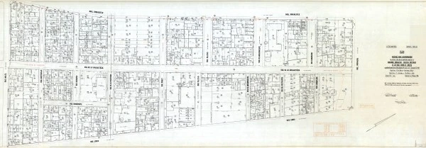 La carte qui permet d’identifier les bâtiments détruits à partir des chiffres présents sur les photos. – Archives de la Ville de Montréal