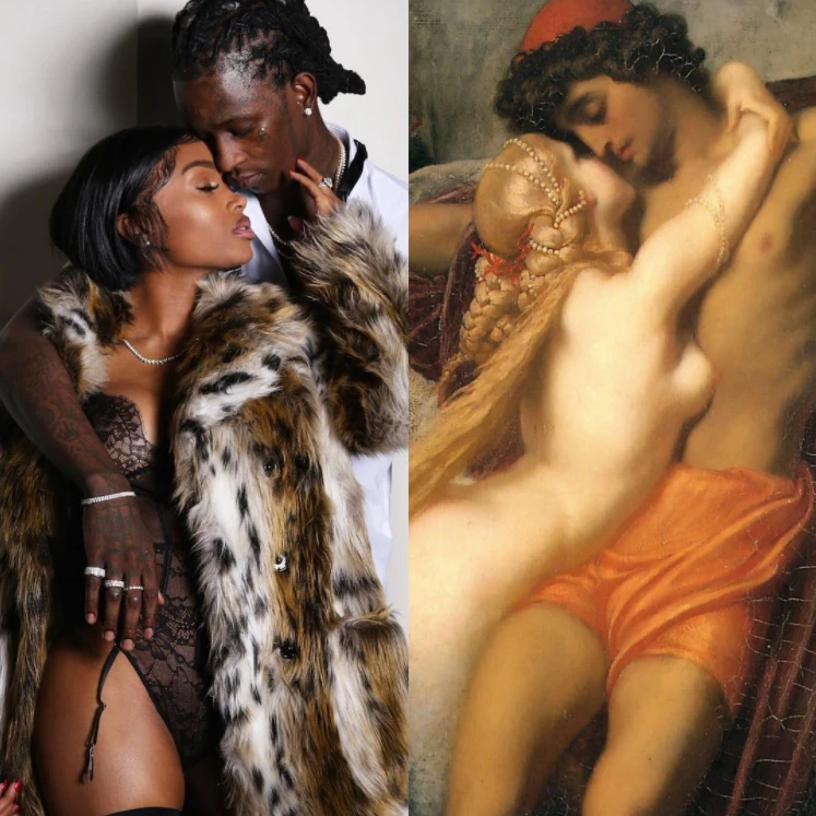 Peinture originale : The Fisherman and the Syren by Frederic Leighton (1857)