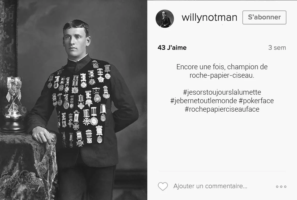 Texte : Jay Du Temple / Photo : Wm Notman &amp; Son, William G. Ross, médaillé du Montreal Bicycle Club, 1885, négatif sur verre inversé, 17,8 × 12,7 cm, II-78577