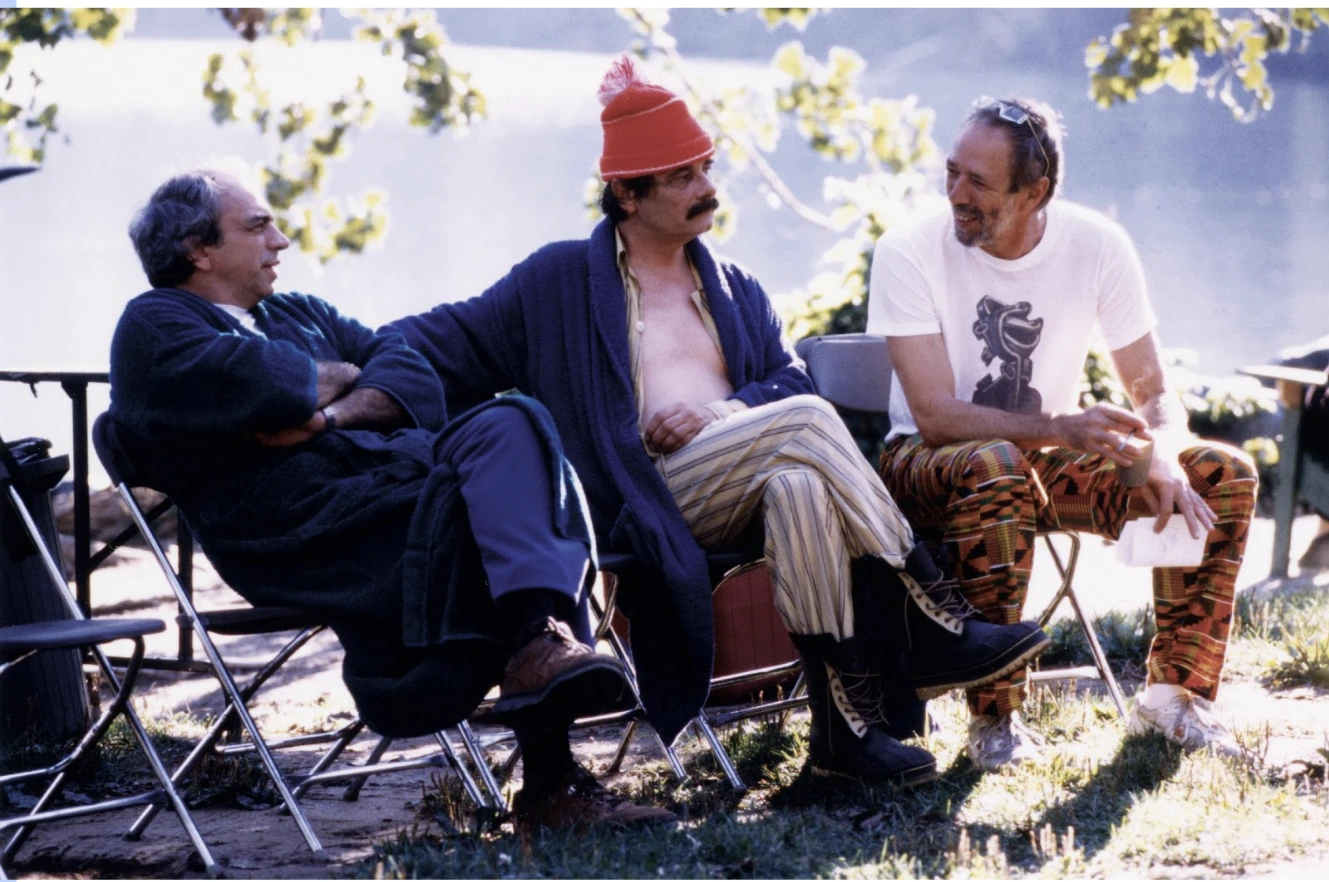 Julien Poulin, Yves Trudel et Pierre Falardeau sur le plateau de « Miracle à Memphis ». Crédit photo : Carl Valiquet.