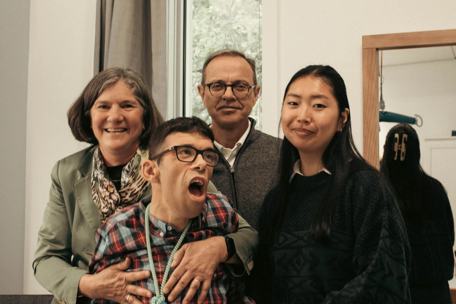 Gabriel, ses parents, Maryse Ulrich et Jean Fortier, et sa sœur Justine.
