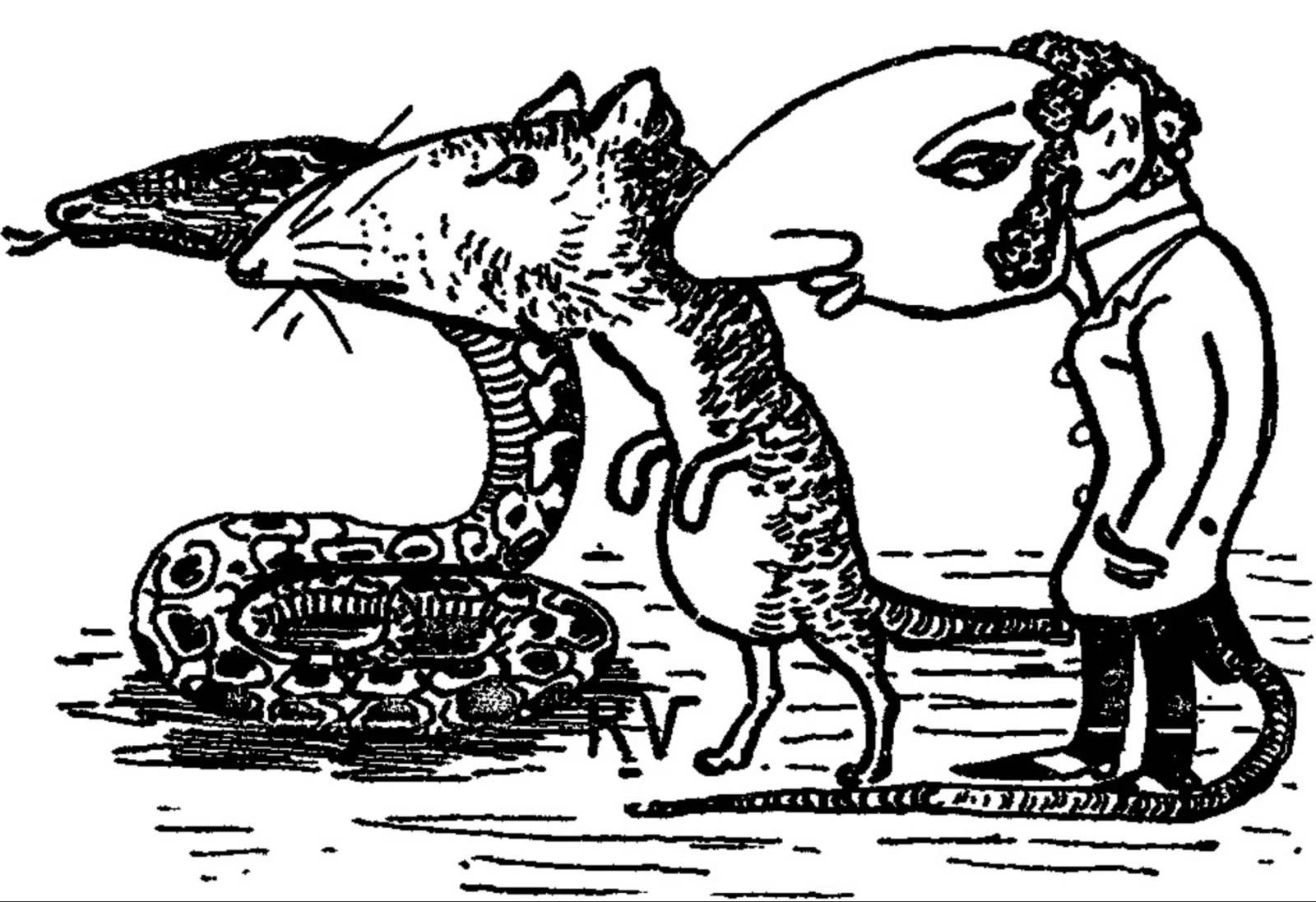 Une caricature antisémite datant. Viau, 1900 (Wikimedia Commons)