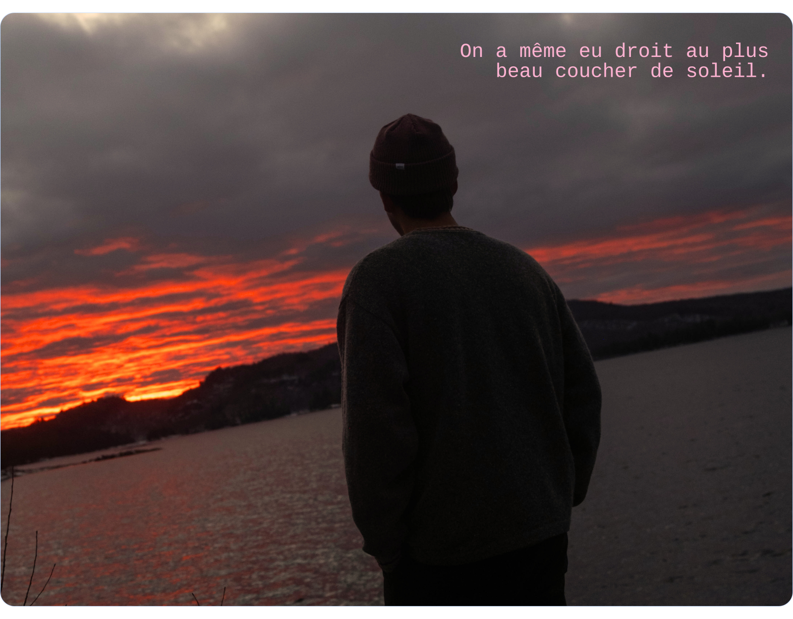 On a même eu droit au plus beau coucher de soleil.