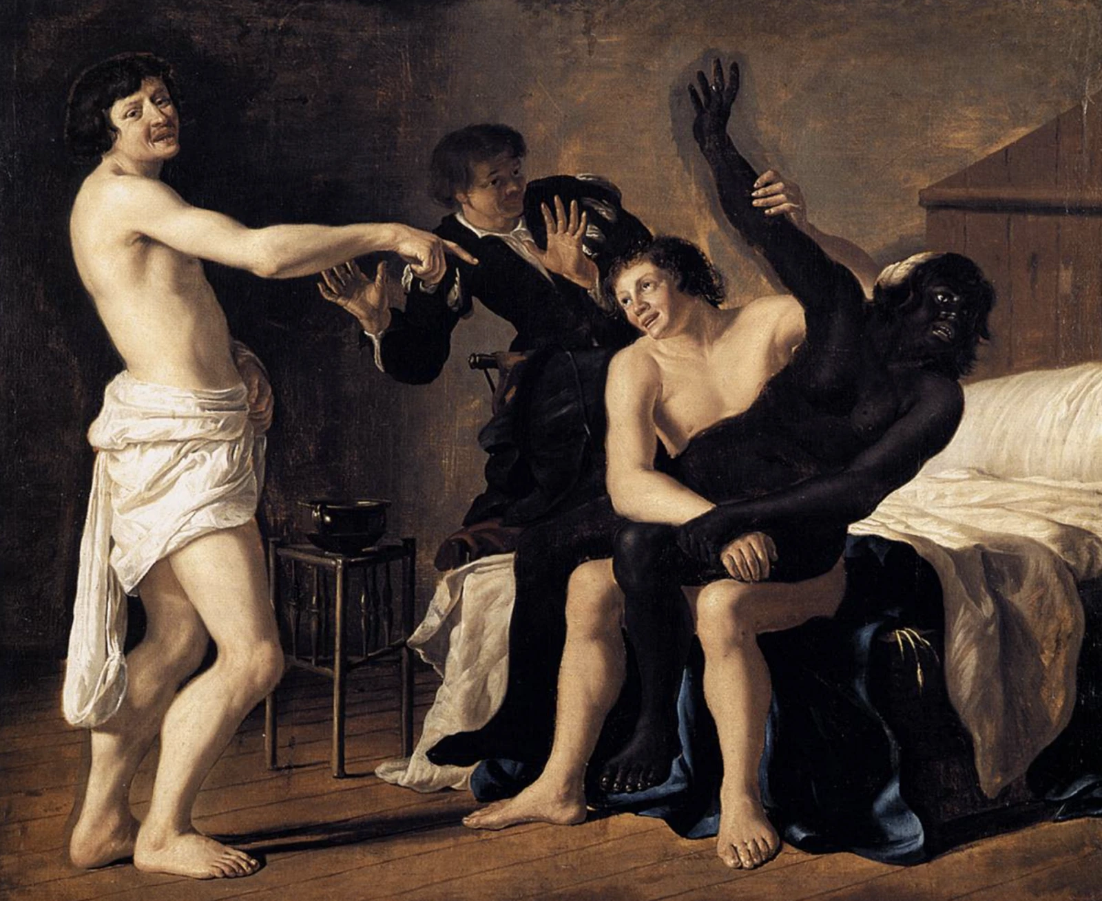 Scène de mœurs ; Le Rapt de la négresse (Christiaen van Couwenbergh, 1632)