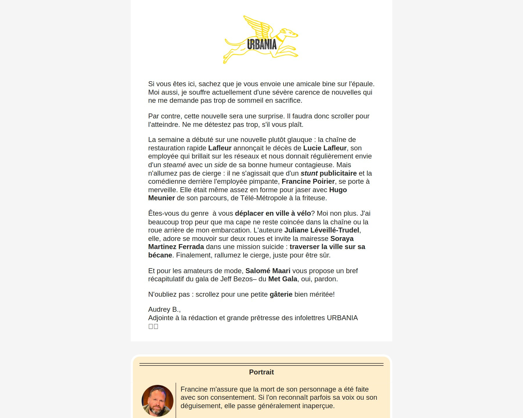 Ouvrez ce courriel et vous trouverez une bonne nouvelle ☺️