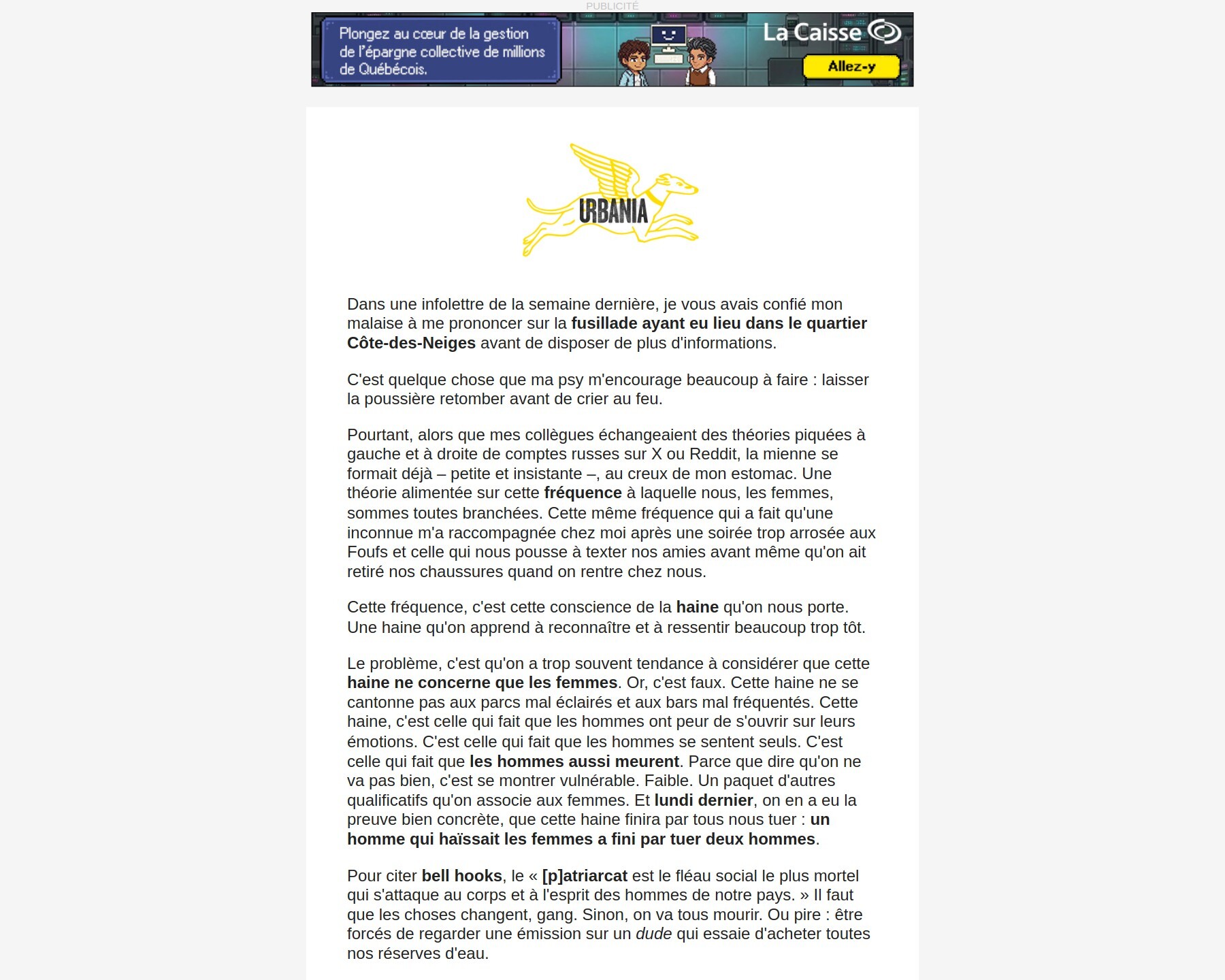 La haine des femmes finira par tous nous tuer
