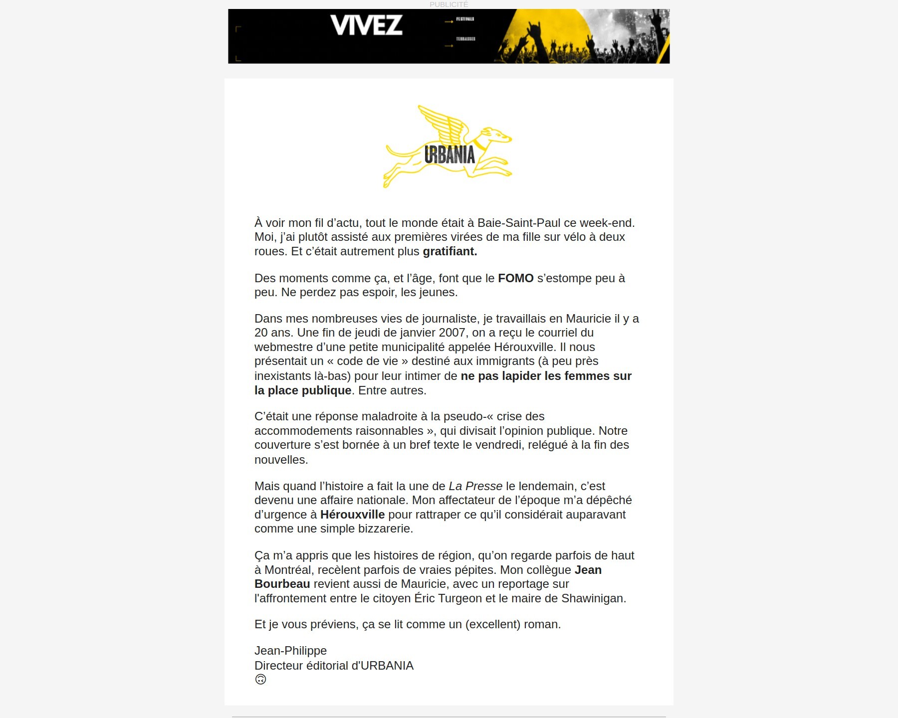 Je n'étais pas au Festif