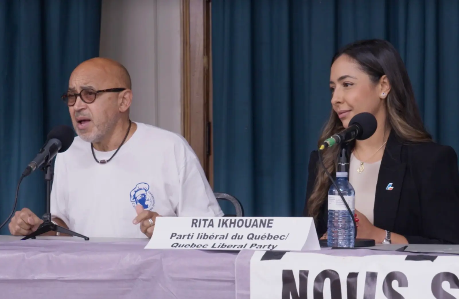 Chef Thémis lors d’un débat organisé dans Gouin, en 2022. (Capture d’écran tirée du film « Les perdants ».)